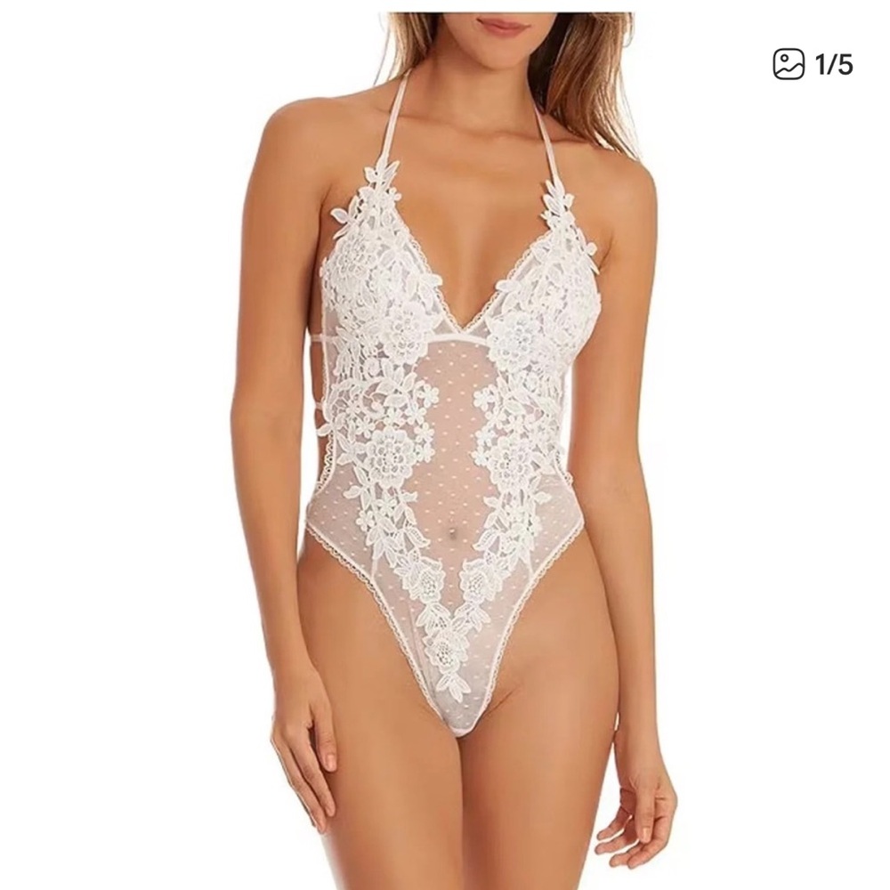Elegant White Lace Bodysuit